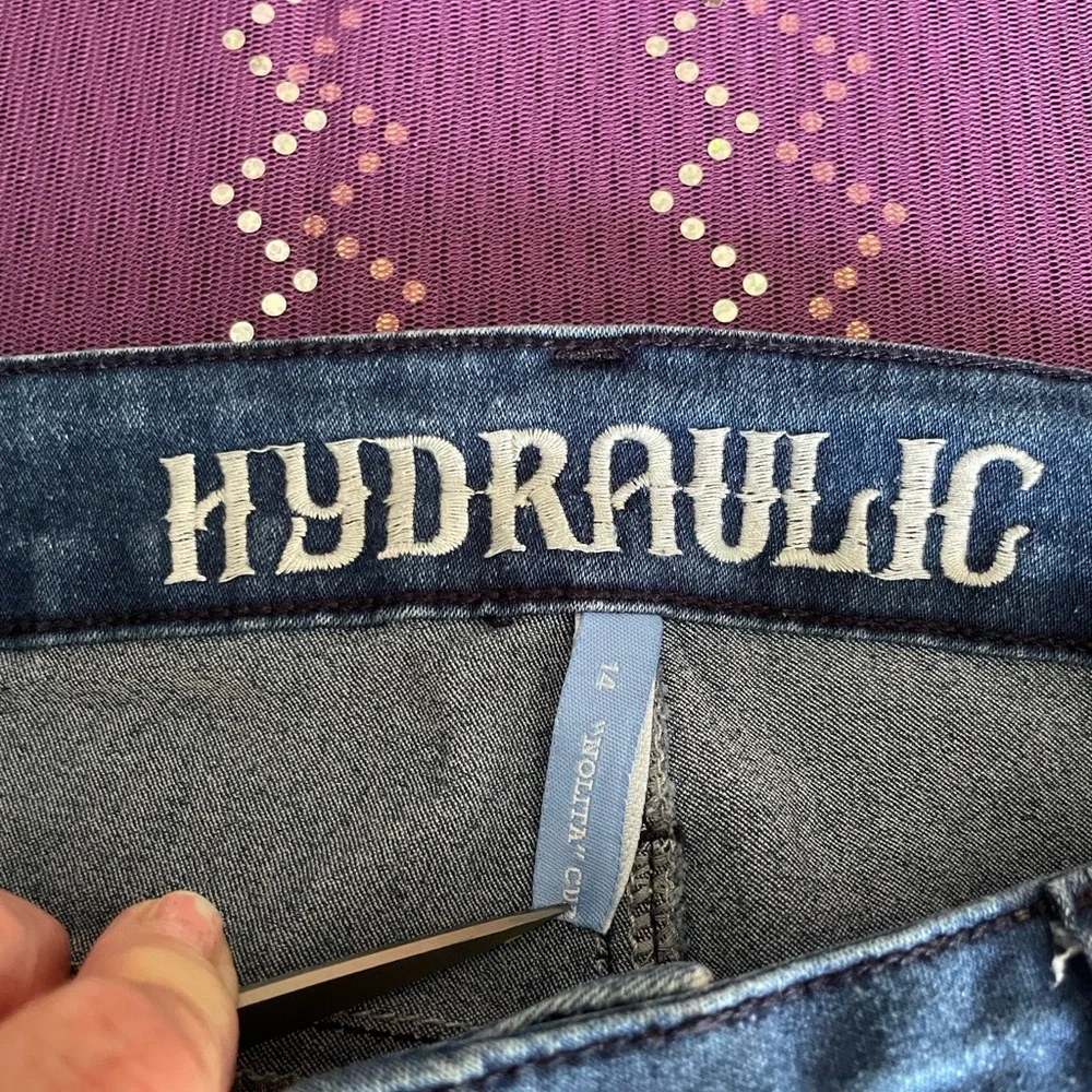 Hydraulic Nolita Curvy Women's Blue Studded Jeans, Size 14 - Picture 4 of 7